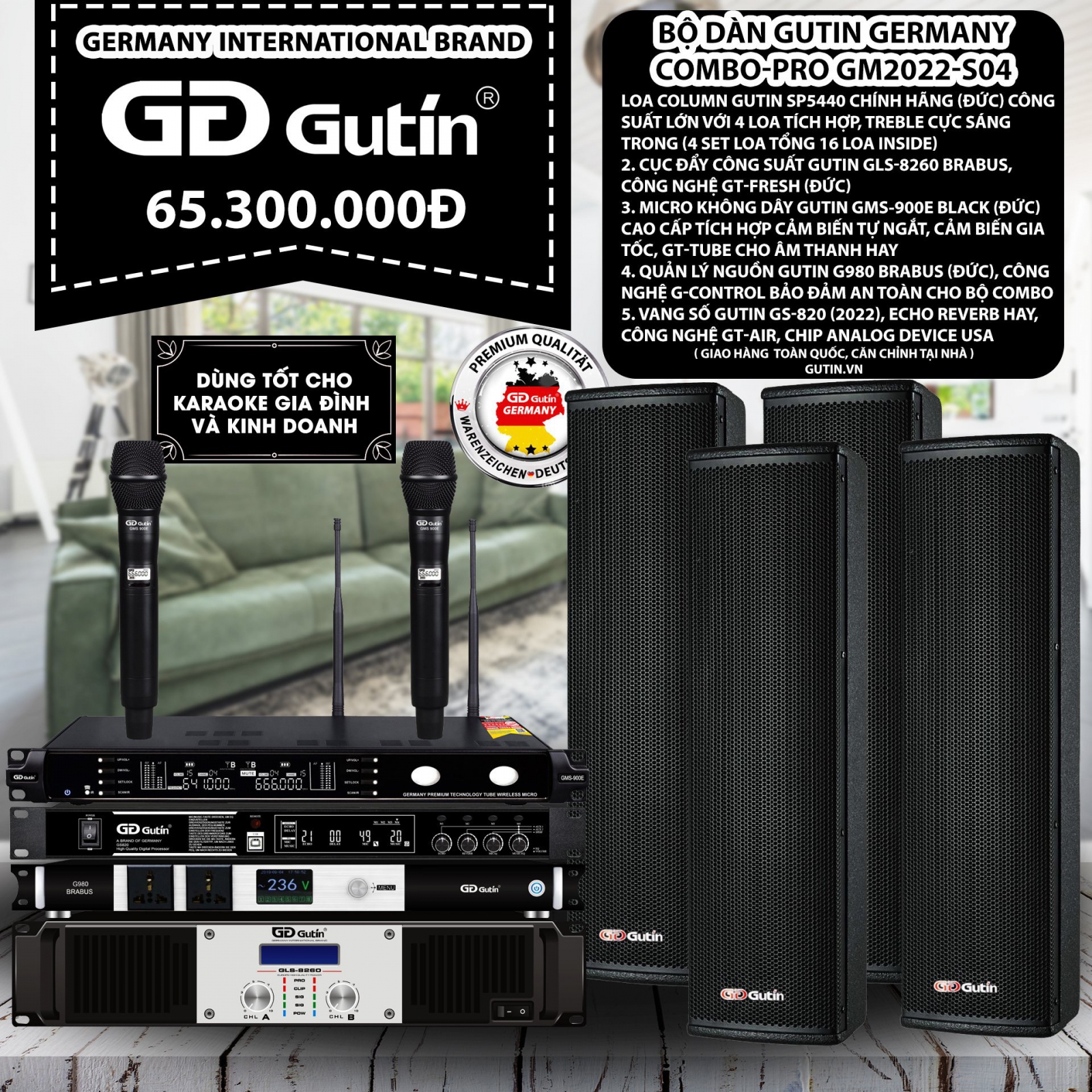 Bộ Dàn Karaoke Gutin Germanny Compo-PRO GP2022-S04