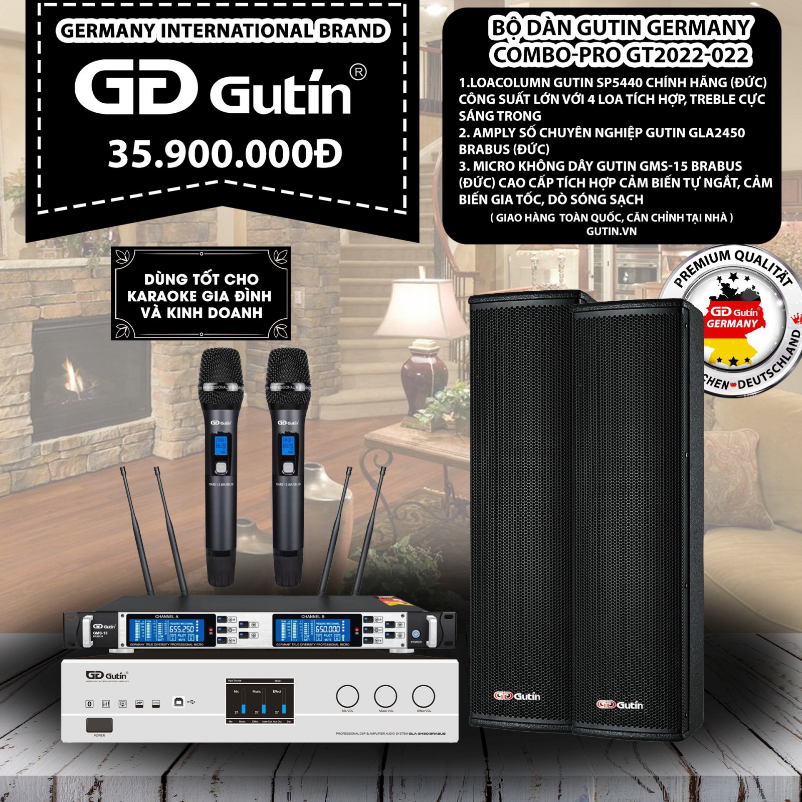 Bộ Dàn Karaoke Gutin Germanny Compo-PRO GT2022-022