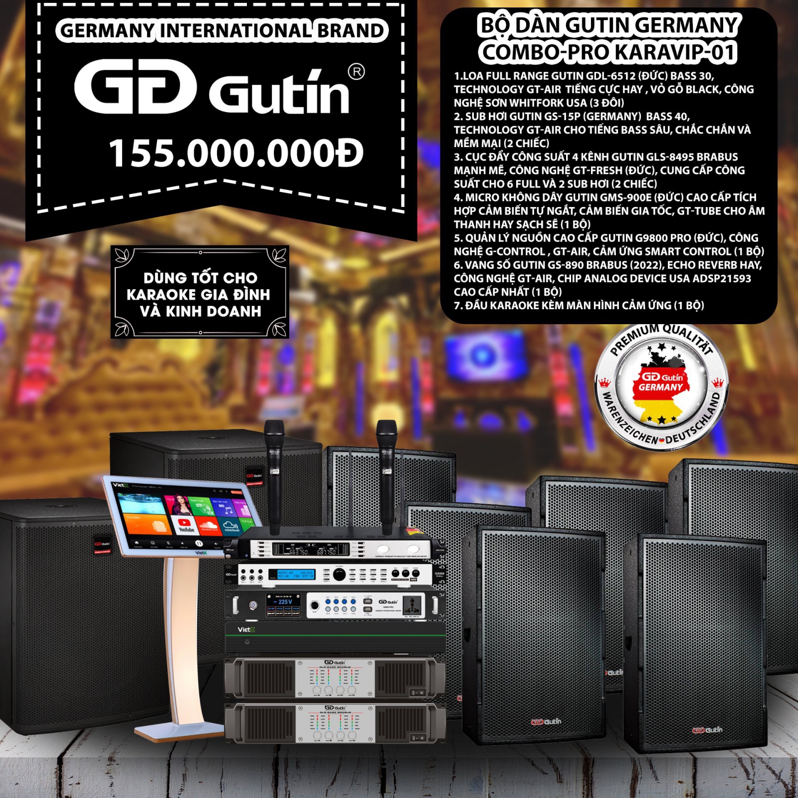 Bộ Dàn Karaoke Gutin Germanny Compo-PRO KARAVIP-01