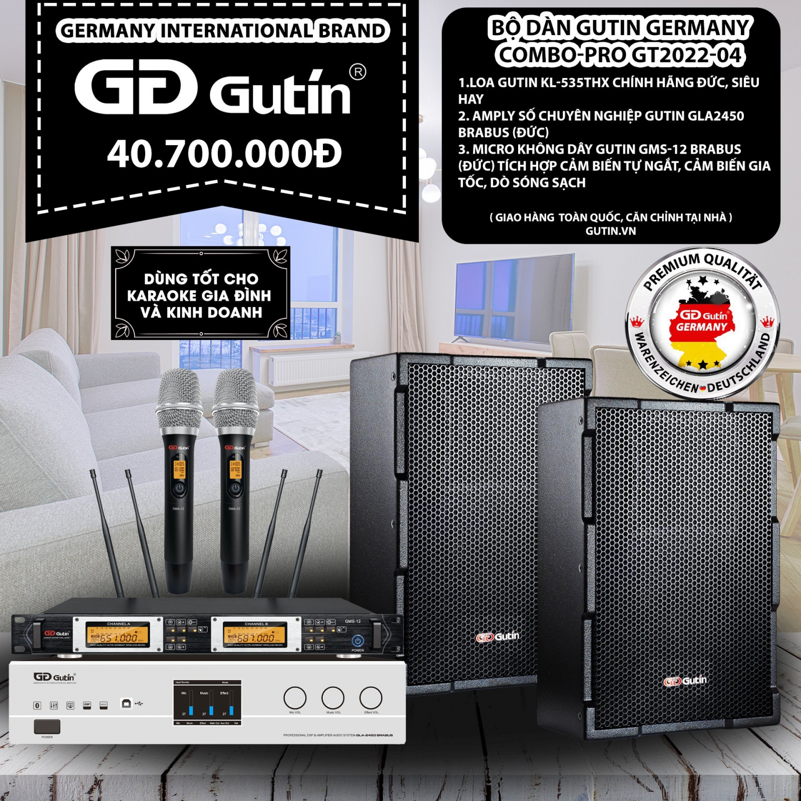 Bộ Dàn Karaoke Gutin Germanny Compo-PRO GT2022-04